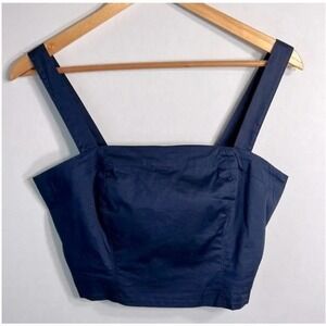 Jason Wu Square Neck Sleeveless Square Neck Crop Top - Large